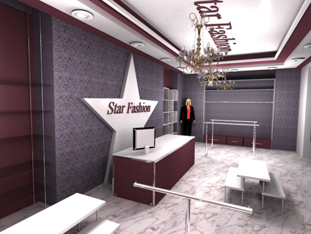 Разработка проекта бутика Star Fashion - вид справа